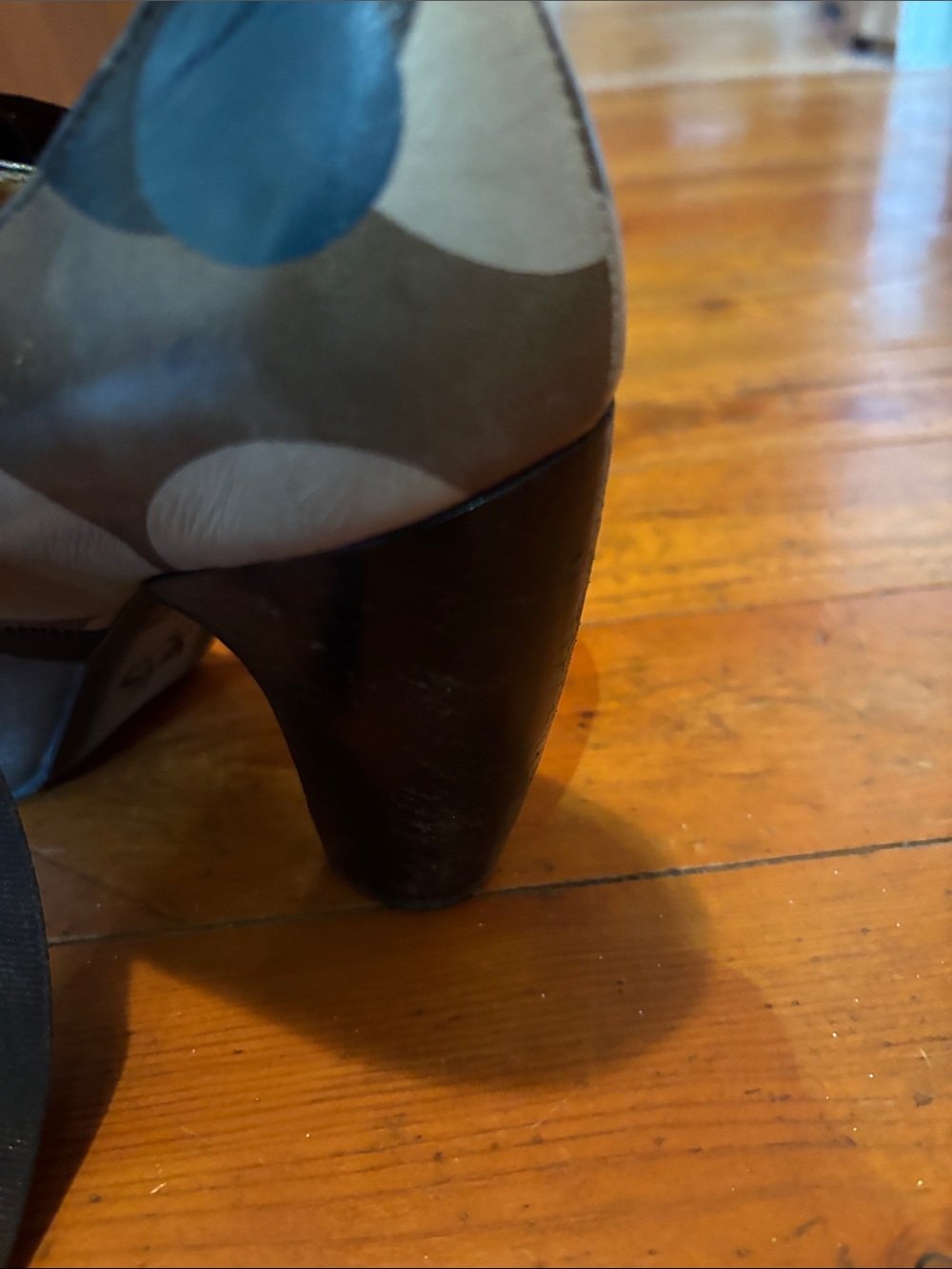 John Fluevog Polka Dot Lace-Up Heels in Gray and Black - Picture 9 of 10